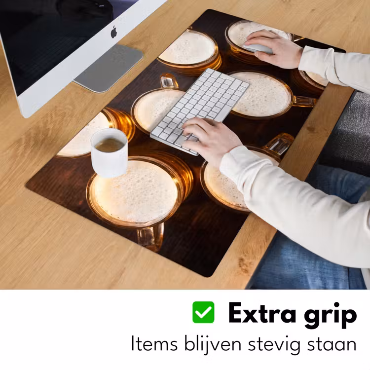 Bier - Glazen - Schuim - Hout - Drank Muismat XXL klein -sfeer3