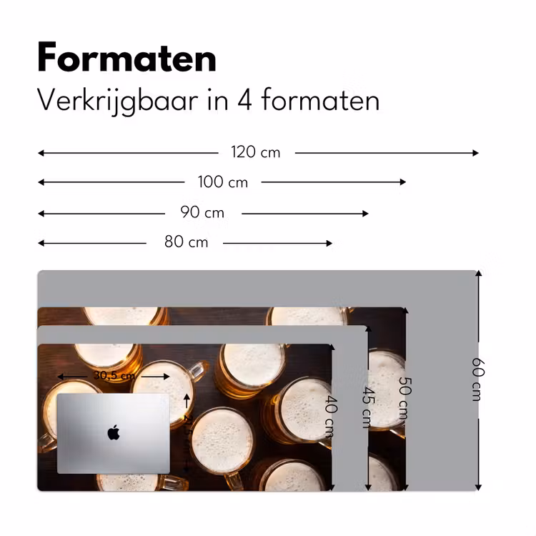 Bier - Glazen - Schuim - Hout - Drank Muismat XXL klein -sfeer5