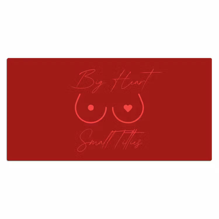 big heart small titties - Hart - Rood Muismat XXL klein -3d_leeg