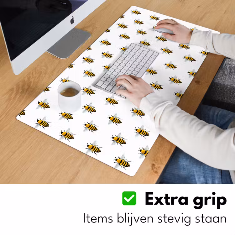 Bijen - Tijdloos - Wit Muismat XXL klein 681 -sfeer3