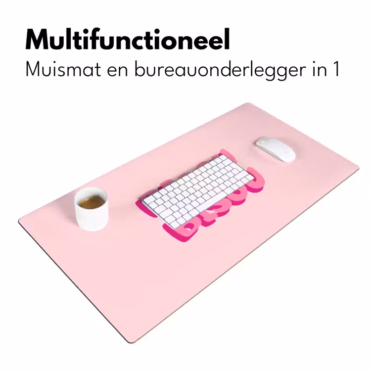 Bisou - Roze - Dikke letters Muismat XXL klein -sfeer4