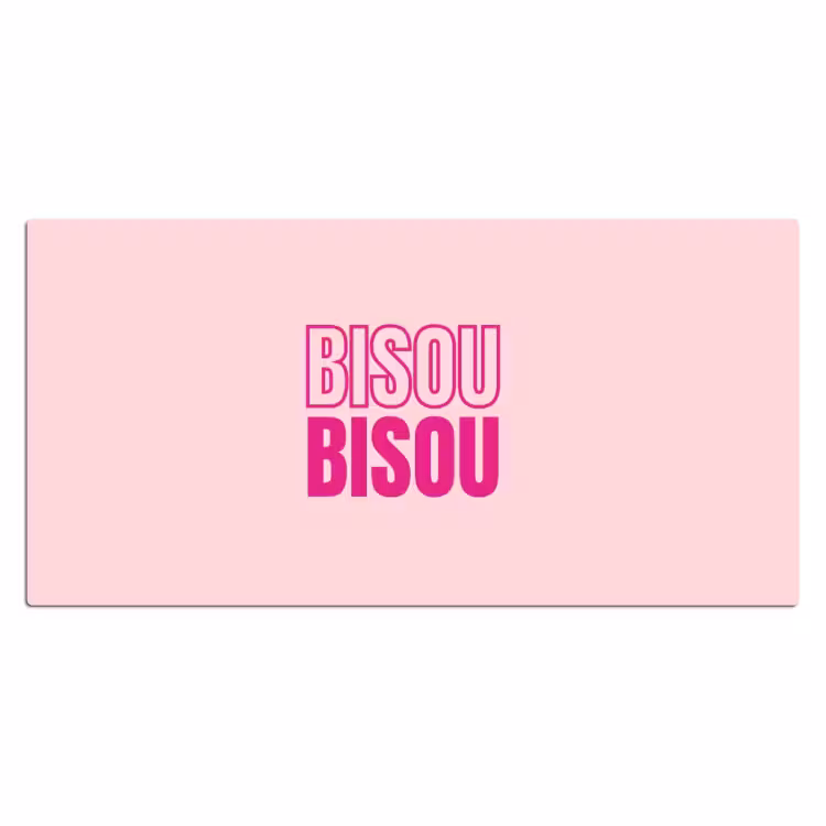 Bisou - Roze - Minimalistisch Muismat XXL klein -3d_leeg