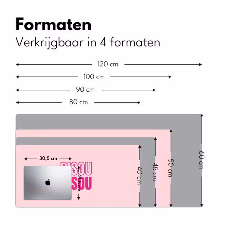 Bisou - Roze - Minimalistisch Muismat XXL klein -sfeer5