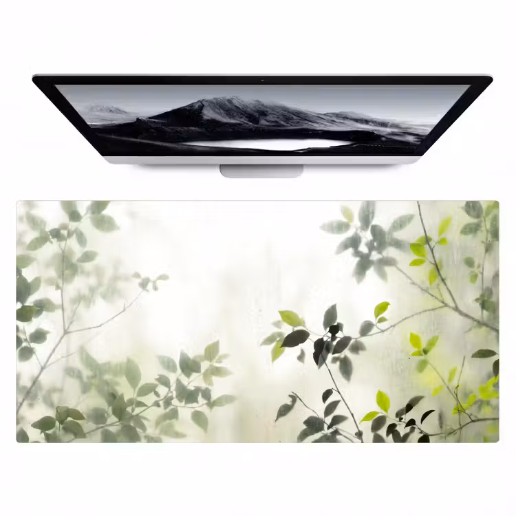 Blad - Schaduw - Natuur - Abstract - Groen Muismat XXL klein -zzz3d