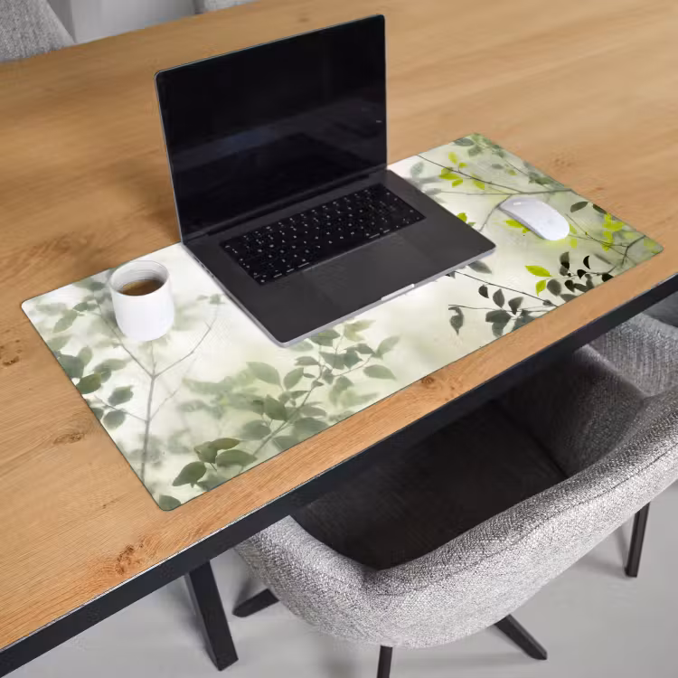 Blad - Schaduw - Natuur - Abstract - Groen Muismat XXL klein -sfeer1