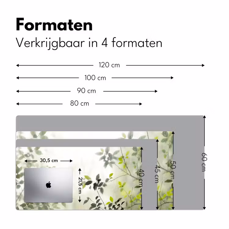 Blad - Schaduw - Natuur - Abstract - Groen Muismat XXL klein -sfeer5