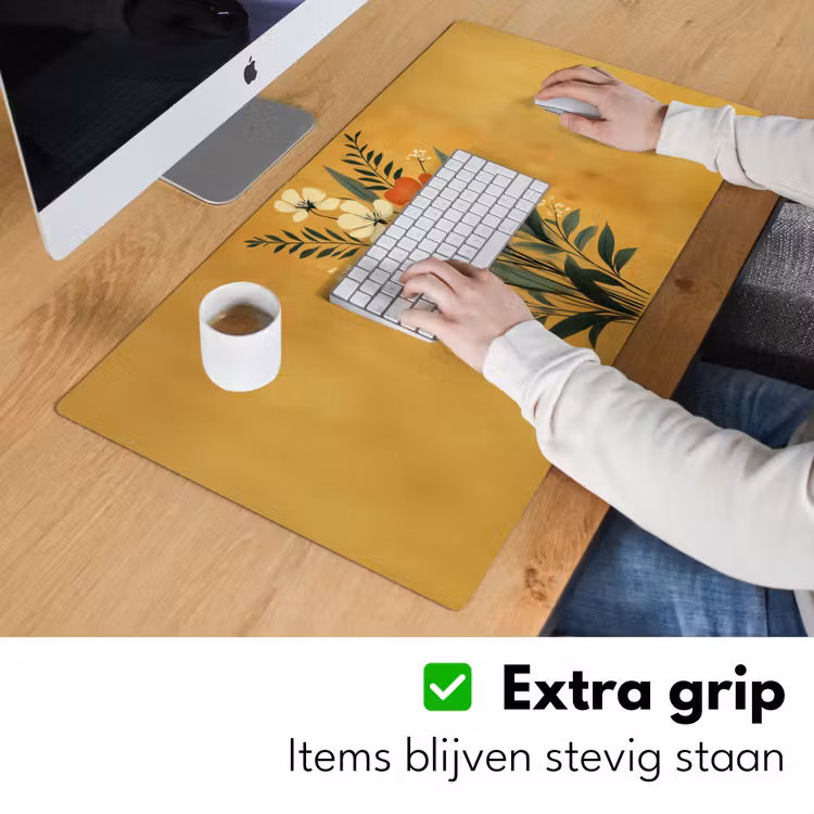 Bladeren - Boeket - Bloemen - Geel Muismat XXL klein -sfeer3
