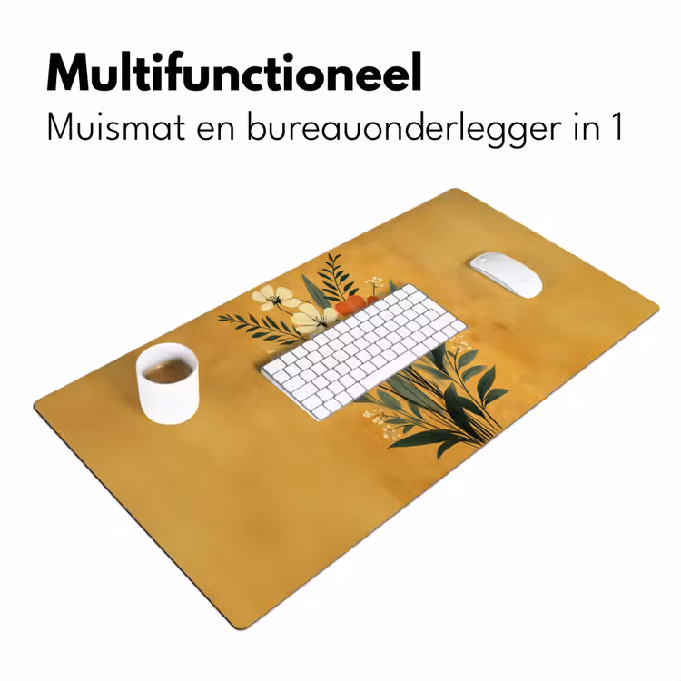 Bladeren - Boeket - Bloemen - Geel Muismat XXL klein -sfeer4
