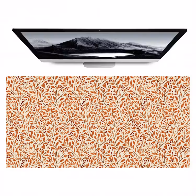 Bladeren - Botanisch - Terracotta Muismat XXL klein 681 -zzz3d