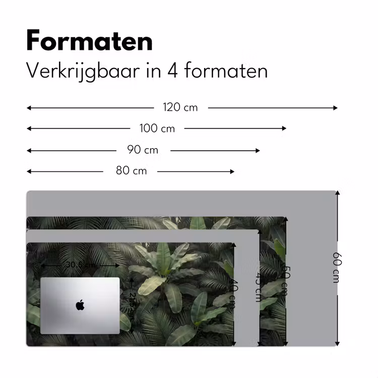 Bladeren - Groen - Tropisch - Natuur Muismat XXL klein -sfeer5