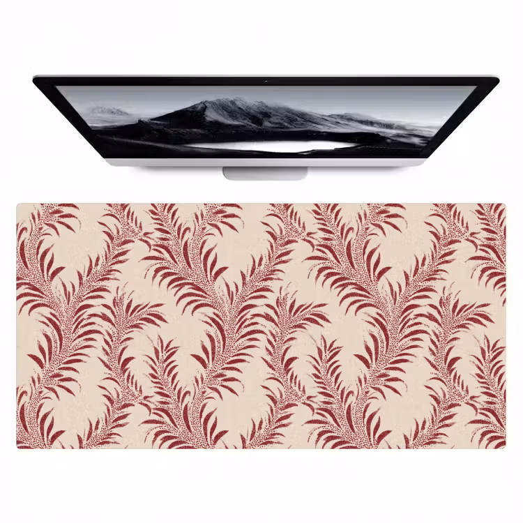 Bladeren - Linnen - Rood Muismat XXL klein 681 -zzz3d