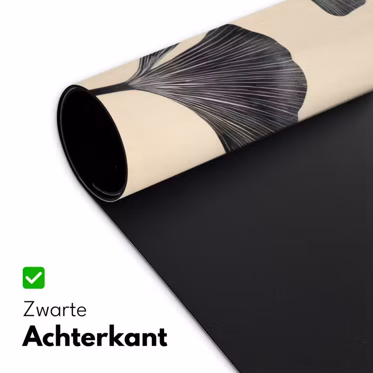 Bladeren - Minimalistisch - Zwart Muismat XXL klein -sfeer2