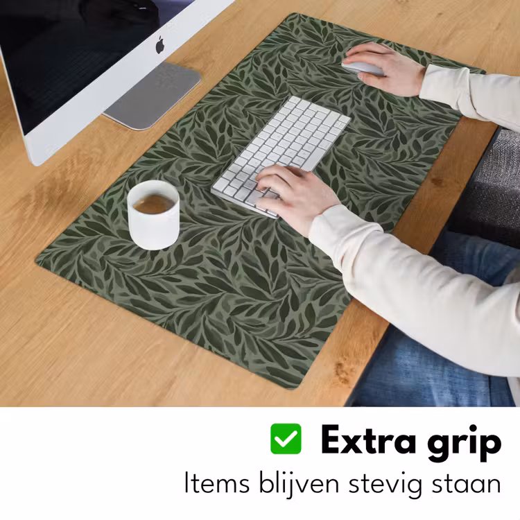 Bladeren - Organisch - Groen Muismat XXL klein 681 -sfeer3