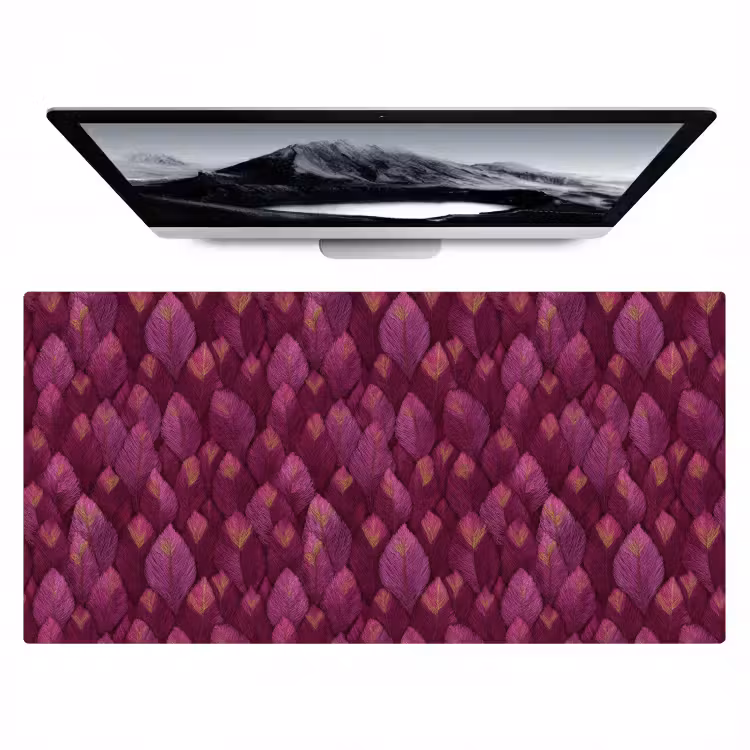 Bladeren - Patroon - Burgundy Muismat XXL klein 681 -zzz3d