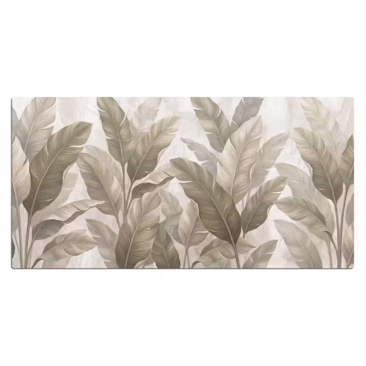 Bladeren - Tropisch - Natuur - Abstract - Beige Muismat XXL klein -3d_leeg