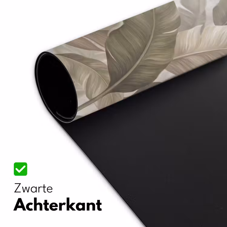 Bladeren - Tropisch - Natuur - Abstract - Beige Muismat XXL klein -sfeer2