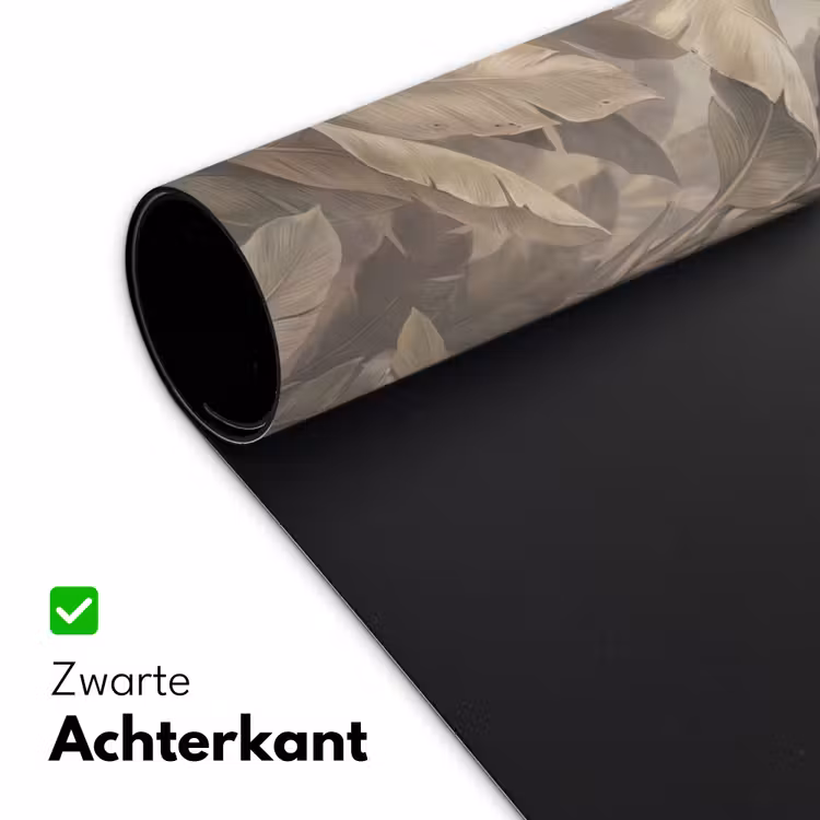 Bladeren - Tropisch - Natuur - Modern - Beige Muismat XXL klein -sfeer2