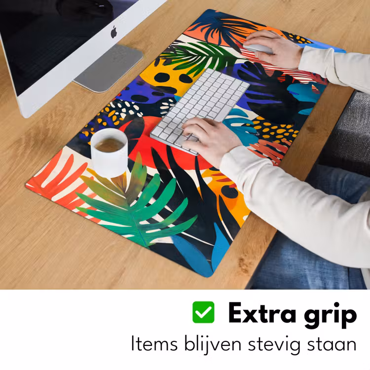 Bladeren - Vormen - Abstract - Kleurrijk Muismat XXL klein -sfeer3