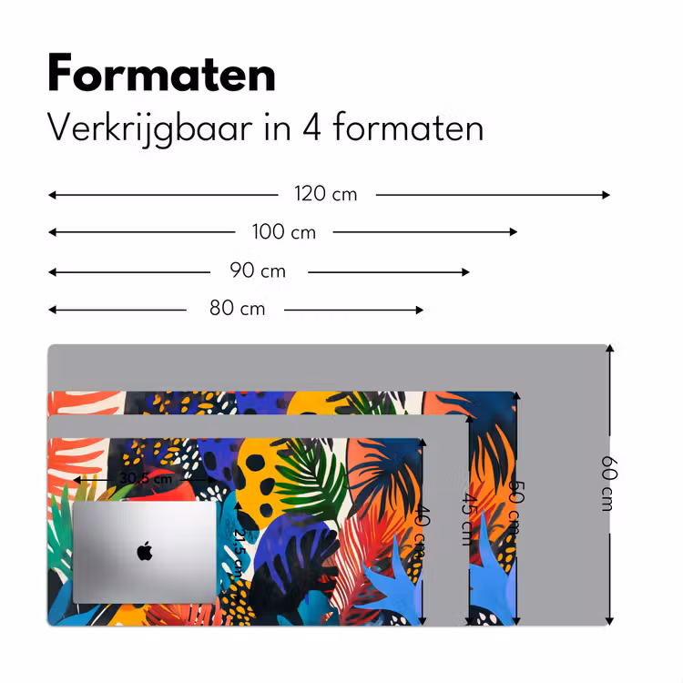 Bladeren - Vormen - Abstract - Kleurrijk Muismat XXL klein -sfeer5