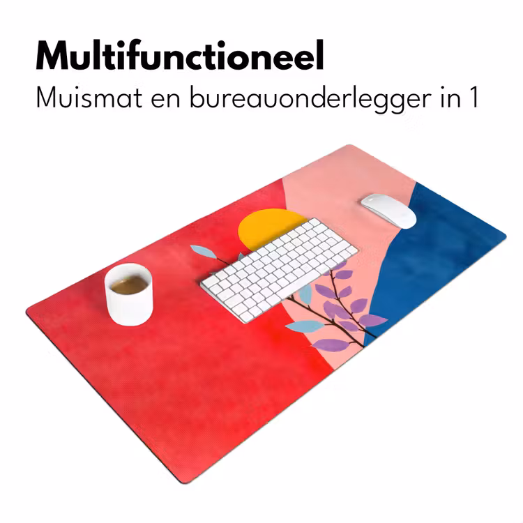 Bladeren - Zon - Abstracte vormen Muismat XXL klein -sfeer4