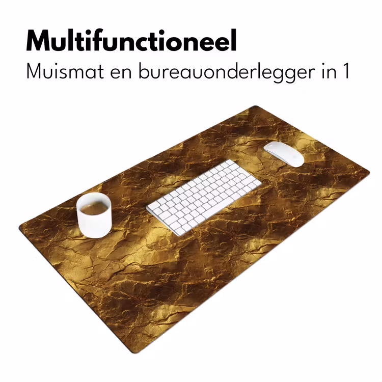 Bladgoud - Textuur - Goud Muismat XXL klein 681 -sfeer4