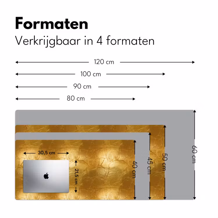 Bladgoud - Vintage - Textuur - Warm Goud Muismat XXL klein 681 -sfeer5