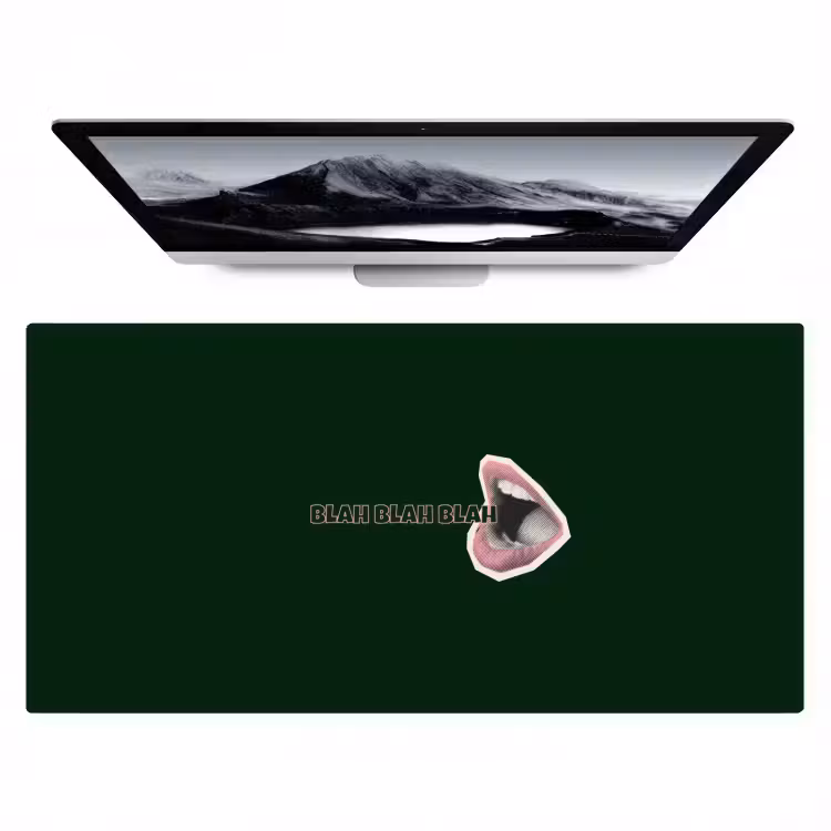 BLAH BLAH BLAH - Mond - Groen Muismat XXL klein -zzz3d