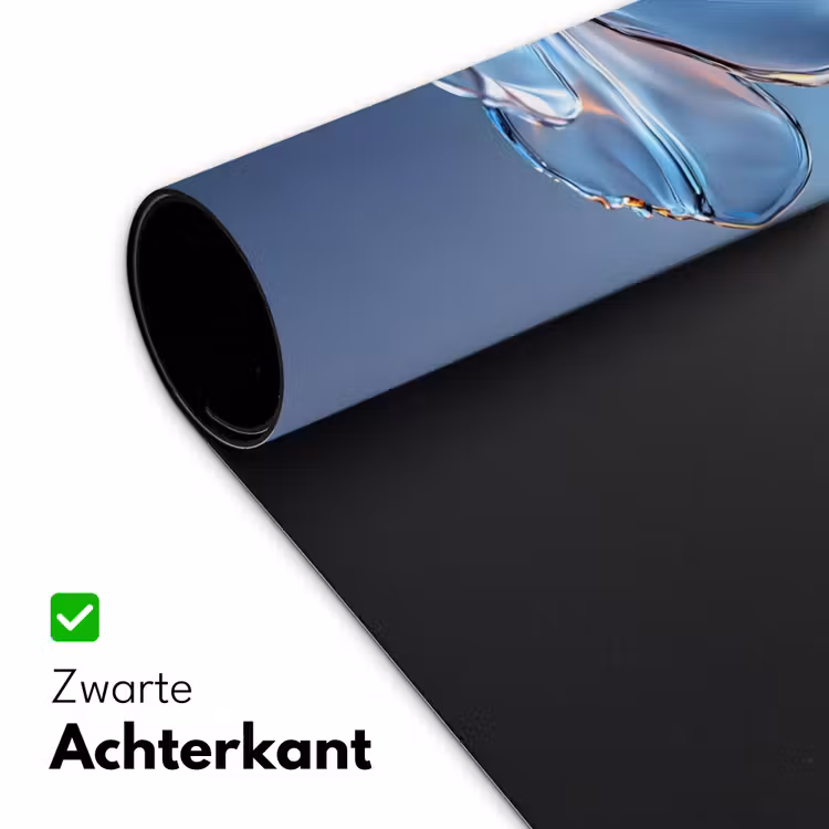 Blauw - Bloem - Glazen - Sierlijk Muismat XXL klein -sfeer2