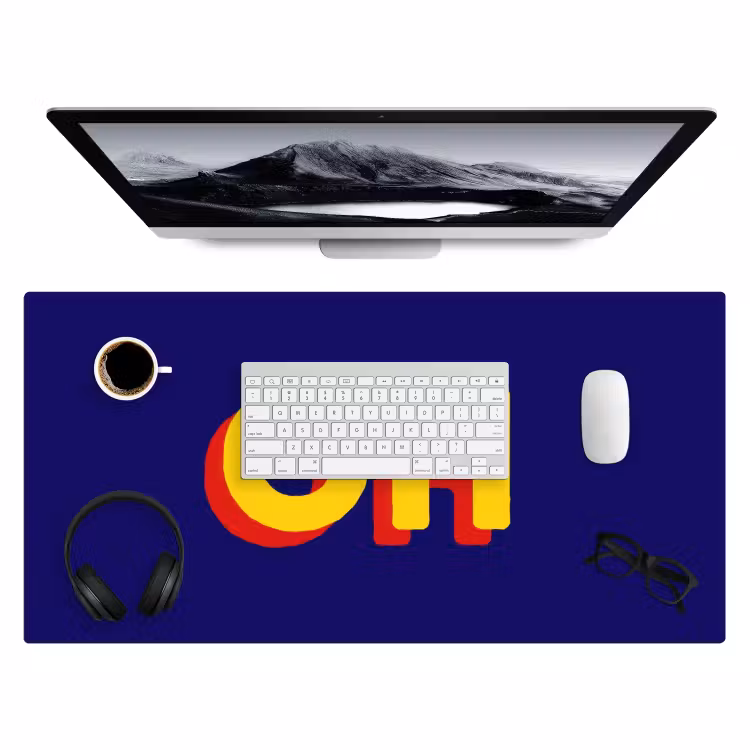 Blauw - Geel - OH - Schaduw Muismat XXL klein -3d