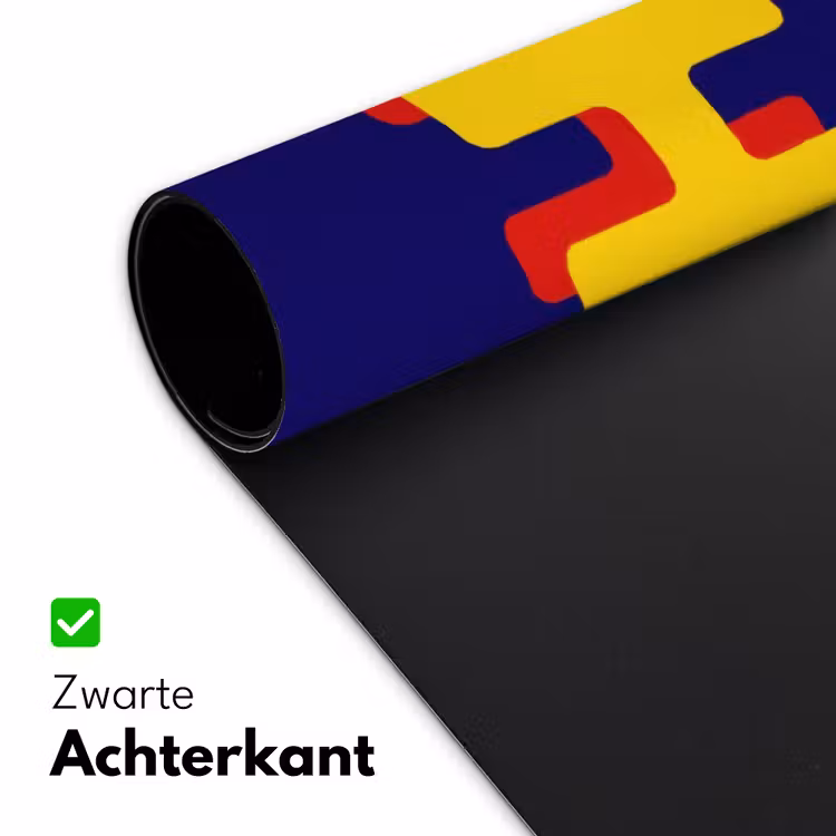 Blauw - Geel - OH - Schaduw Muismat XXL klein -sfeer2