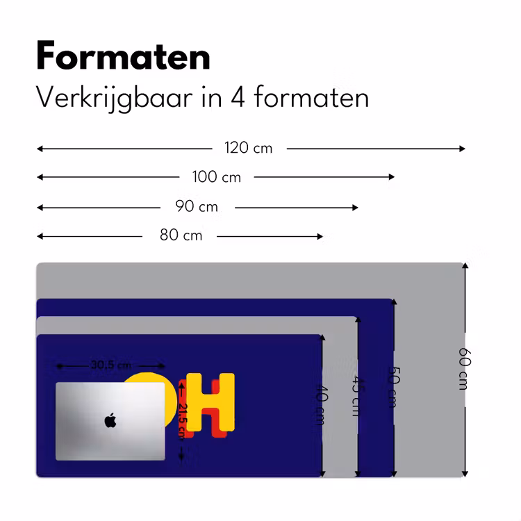 Blauw - Geel - OH - Schaduw Muismat XXL klein -sfeer5