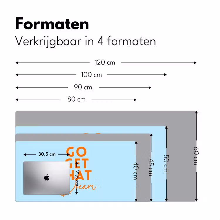 Blauw - Oranje - Tekst Muismat XXL klein -sfeer5