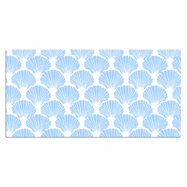 Blauw - Wit - Schelpen - Grafisch - Structuur Muismat XXL klein 681 -3d_leeg