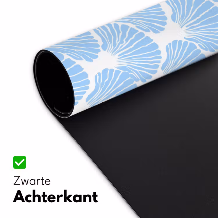 Blauw - Wit - Schelpen - Grafisch - Structuur Muismat XXL klein 681 -sfeer2