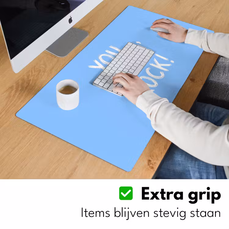 Blauw - Wit - You fuckin rock Muismat XXL klein -sfeer3