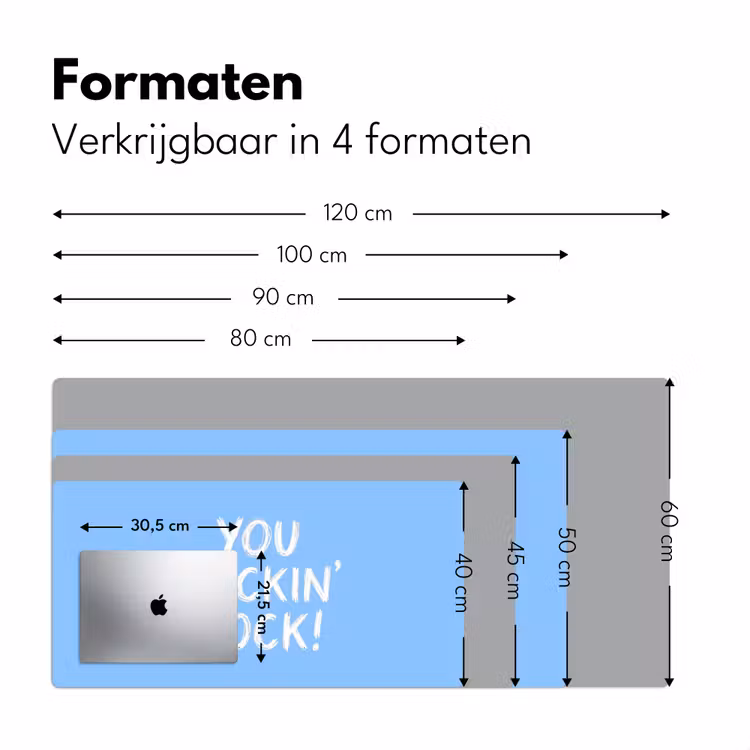 Blauw - Wit - You fuckin rock Muismat XXL klein -sfeer5