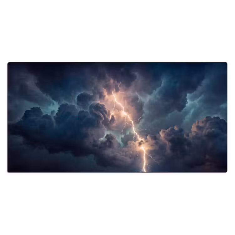 Bliksem - Storm - Natuur - Donker Muismat XXL klein -3d_leeg