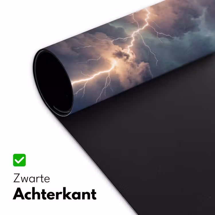 Bliksem - Storm - Natuur - Donker Muismat XXL klein -sfeer2