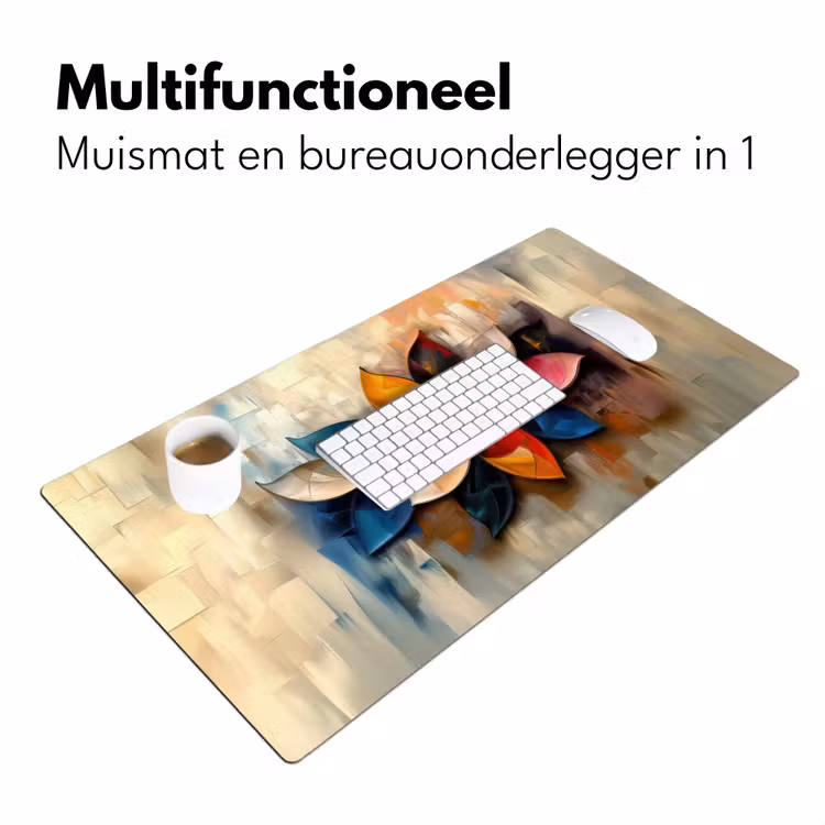 Bloem - Abstract - Kleurrijk - Bladeren Muismat XXL klein -sfeer4