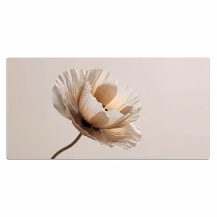 Bloem - Beige - Crème Muismat XXL klein -3d_leeg