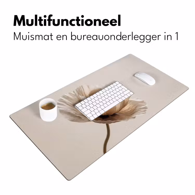 Bloem - Beige - Crème Muismat XXL klein -sfeer4