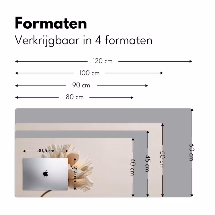Bloem - Beige - Crème Muismat XXL klein -sfeer5