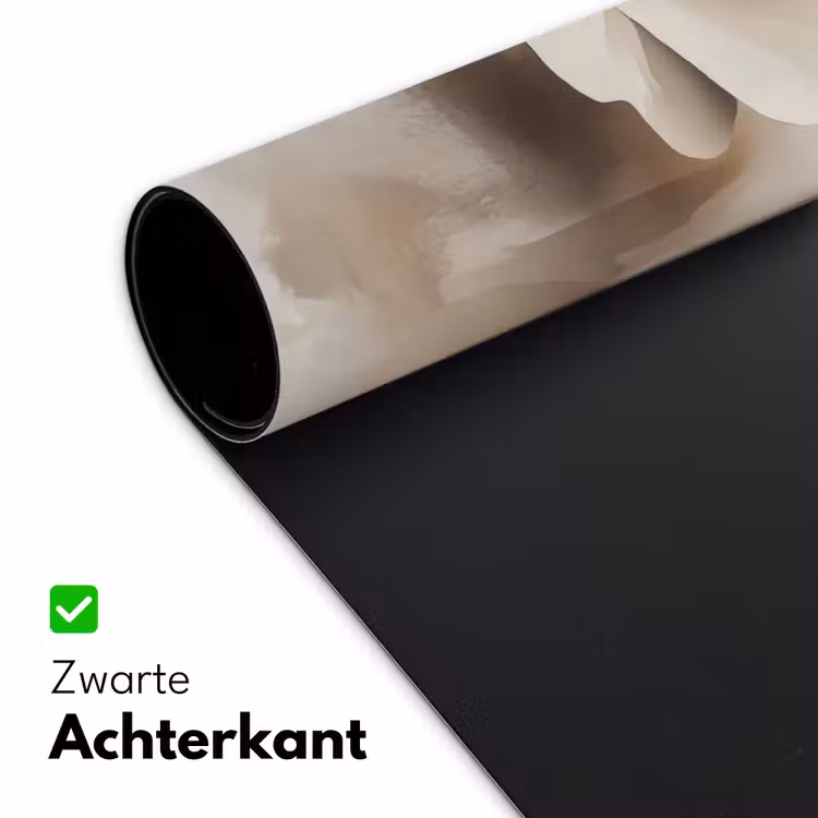Bloem - Beige - Verf - Schaduw Muismat XXL klein -sfeer2