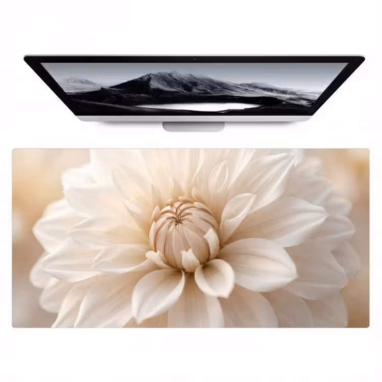 Bloem - Dahlia - Wit Muismat XXL klein -zzz3d