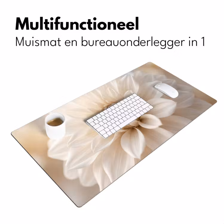 Bloem - Dahlia - Wit Muismat XXL klein -sfeer4
