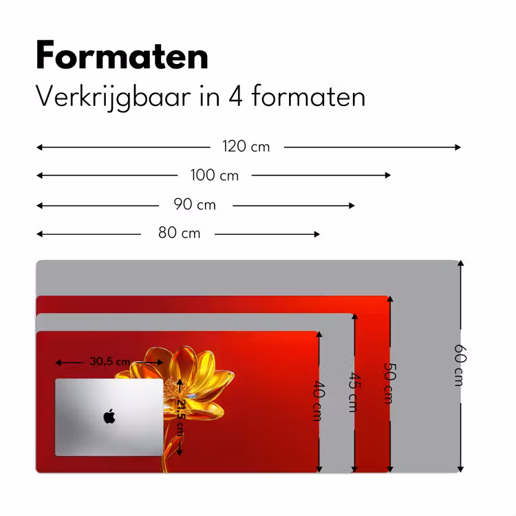 Bloem - Goud - Glazen Muismat XXL klein -sfeer5