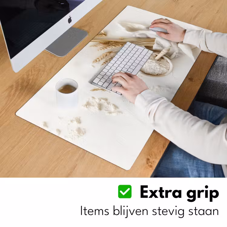 Bloem - Hout - Tarwe Muismat XXL klein -sfeer3