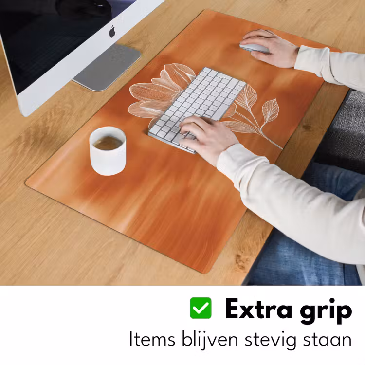 Bloem - Minimalistisch - Wit Muismat XXL klein -sfeer3