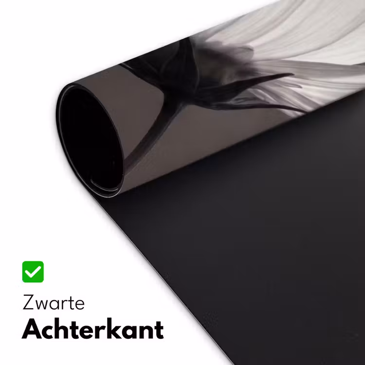 Bloem - Minimalistisch - Zwart - Wit Muismat XXL klein -sfeer2