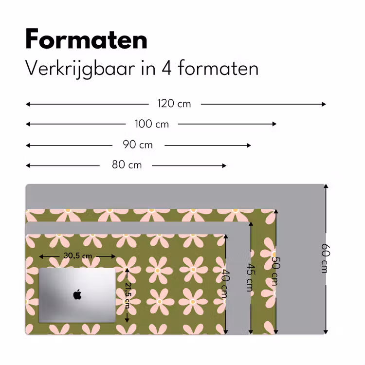Bloem - Modern - Groen Muismat XXL klein 681 -sfeer5